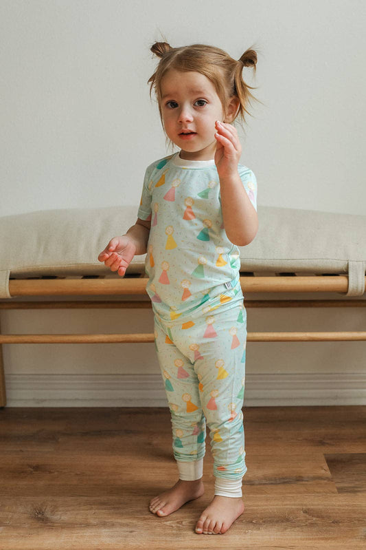 Southern Slumber - Blue Birthday Print 2 Piece Bamboo Pajama Set