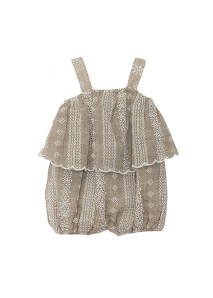 mabel + honey - Espresso Eyelet Romper