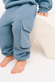 Little One Shop - Dusty Blue Waffle Cargo Set