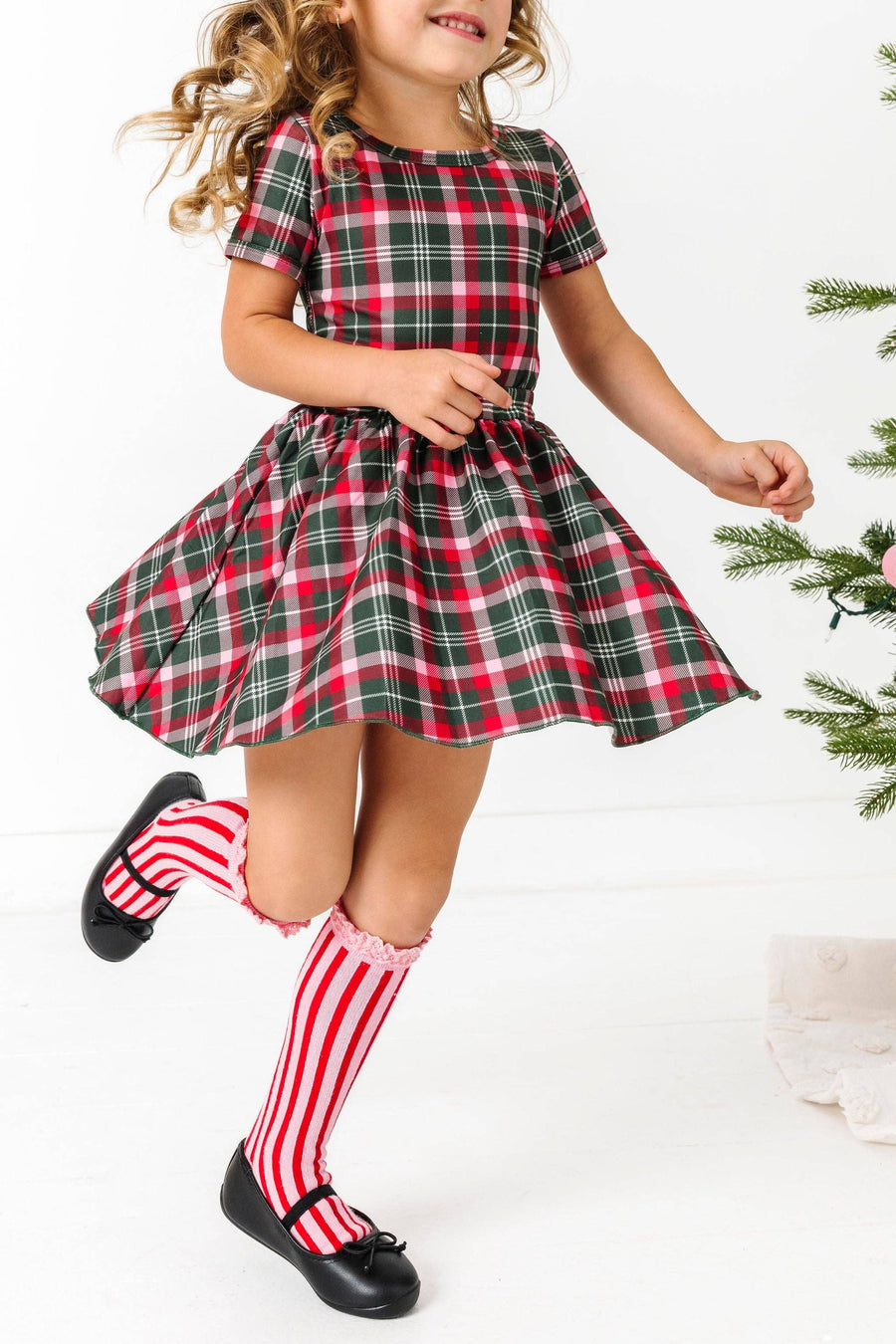 Little Stocking Co. - Candy Stripe Lace Top Knee High Socks