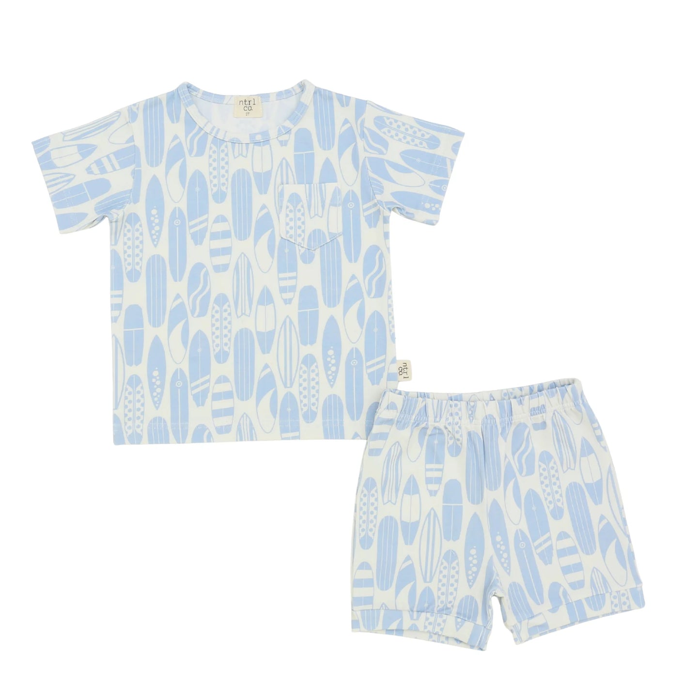 ntrl co. - Playtime Short Sleeve Short Set | Surf's Up | Blue