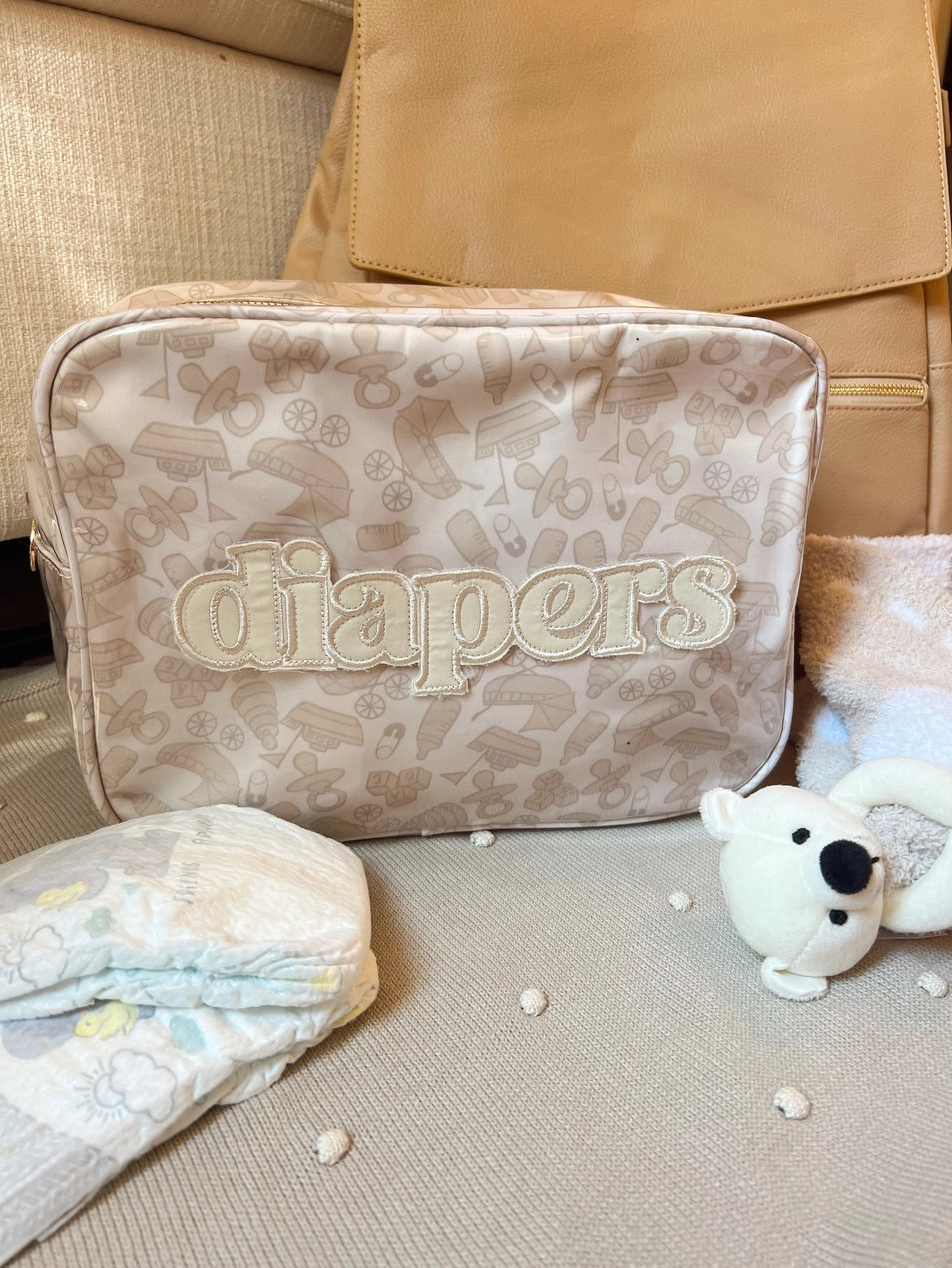 KENZKUSTOMZ - Diapers XL - Clear Coat Bag Tan