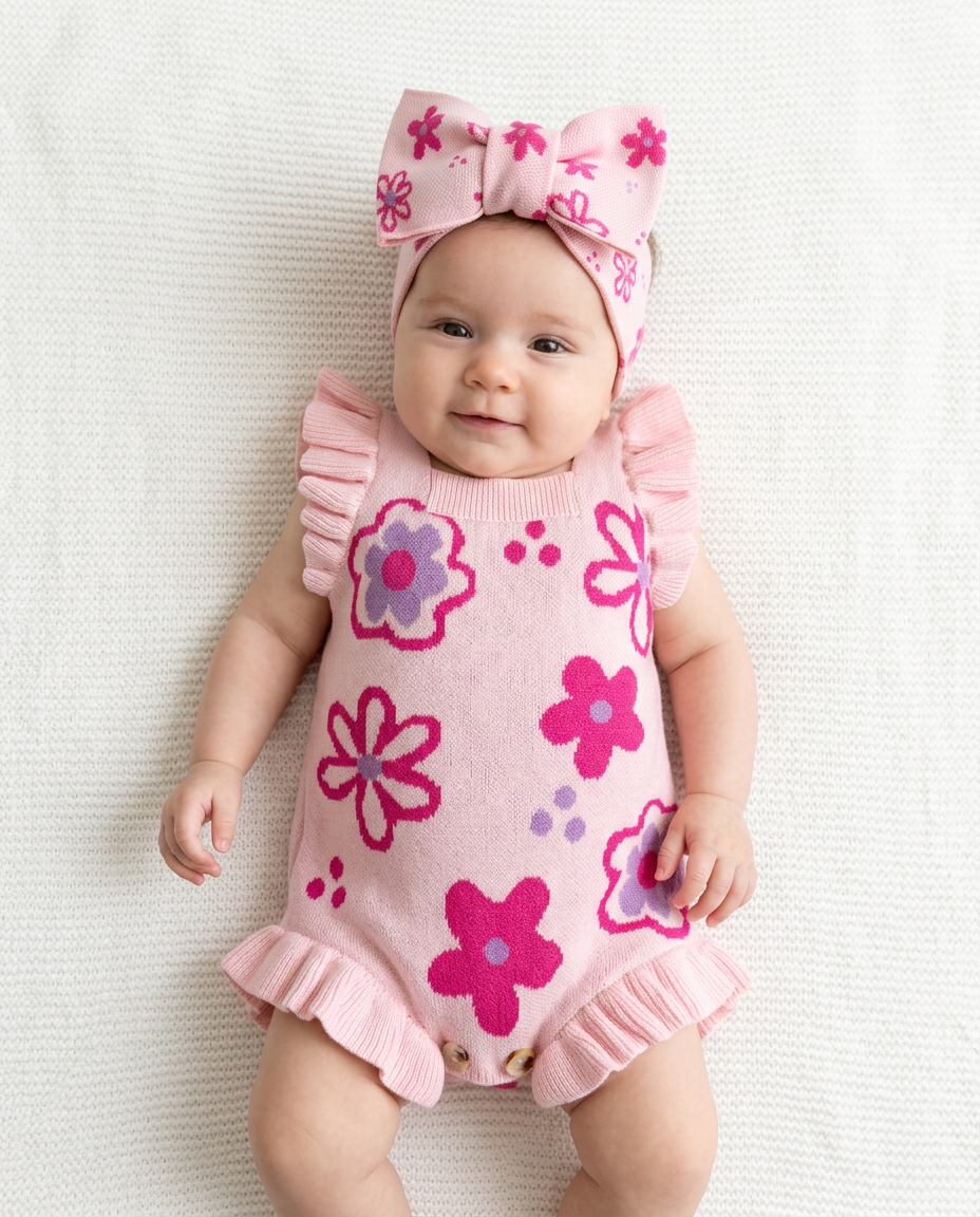 Luna + Luca - Wildflower Dreams Romper - Powder Pink