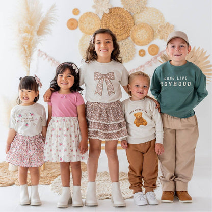 Sweet Wink - Mocha Floral Skort - Kids Boutique Clothing - Fall
