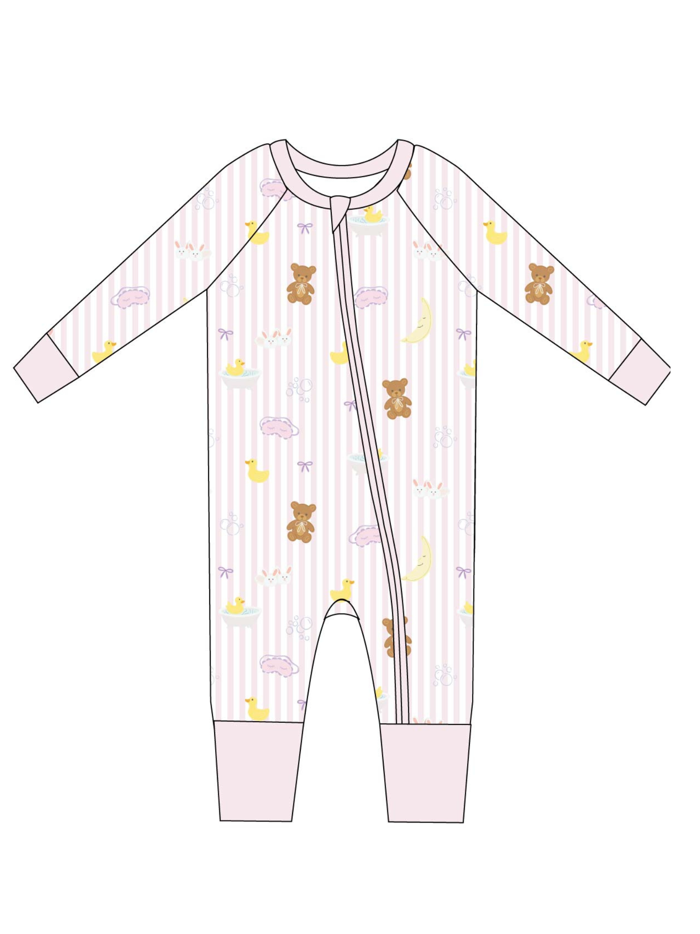 Toast + Jams - Bathtime Bows Zip Jam