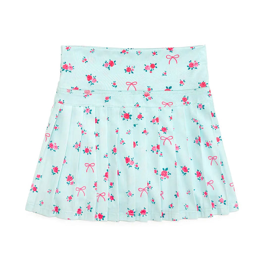 Sweet Wink - Sky Blue Floral Athletic Skort