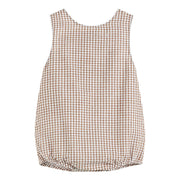 Lil Cactus - Classic Brown Gingham Baby Bubble Romper