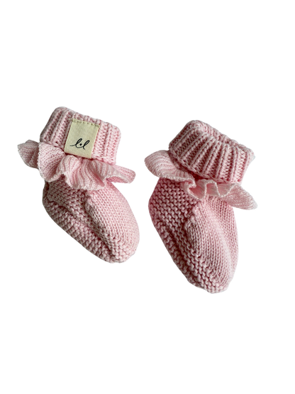 Luna + Luca - Classic Ruffle Booties - Powder Pink