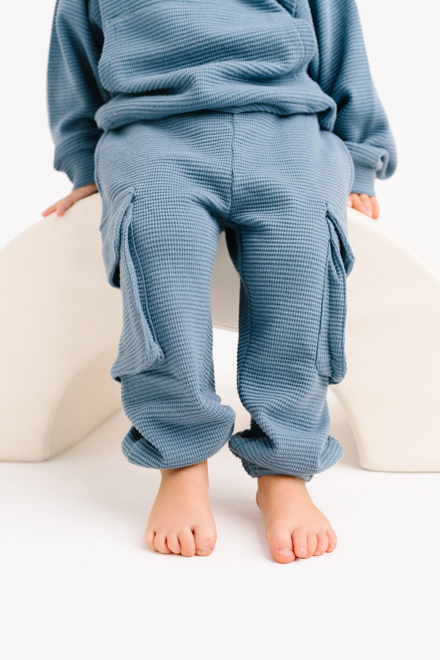 Little One Shop - Dusty Blue Waffle Cargo Set