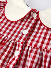 Rylee Faith Designs - Christmas Embroidered Christmas Tree Plaid Girls Dress