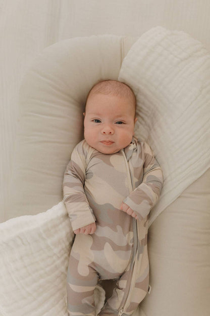 Forever French Baby - Bamboo Zip Pajamas | Camo