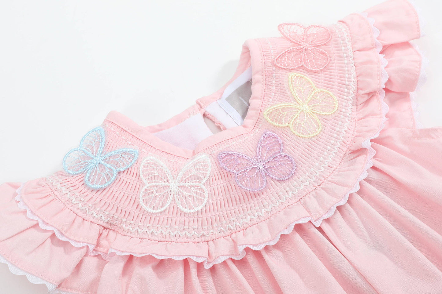 Lil Cactus - Pink Butterflies Smocked Romper