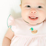 Magnolia Baby - Mini Mallard Embroidered Bubble - Pink