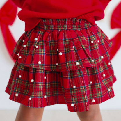 Sweet Wink - Christmas Tartan Pearl Skirt - Kids Clothing - Holiday
