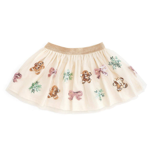 Sweet Wink - Gingerbread Sequin Christmas Tutu Skirt - Kids Clothing