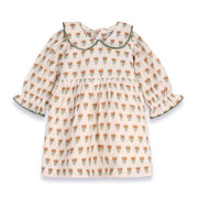 Viverano Organics - Ina Block Print Floral Baby Dress & Bloomer Set (Linen)