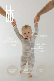 Forever French Baby - Bamboo Zip Pajamas | Camo