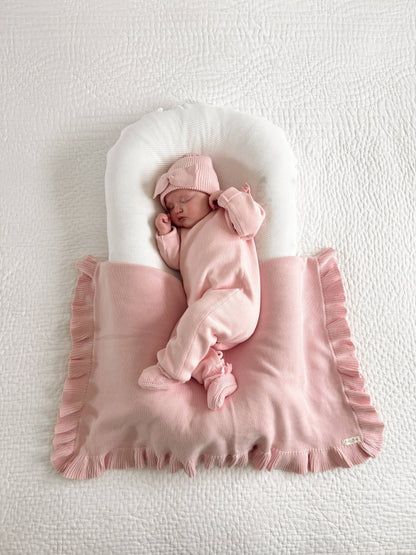 Luna + Luca - Classic Ruffle Booties - Powder Pink