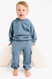 Little One Shop - Dusty Blue Waffle Cargo Set