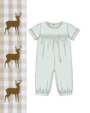 The Seaside Proper Children’s Company - Deer Ribbon Boys Bubble Romper