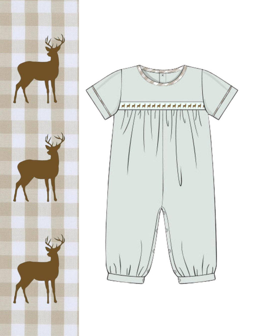 The Seaside Proper Children’s Company - Deer Ribbon Boys Bubble Romper