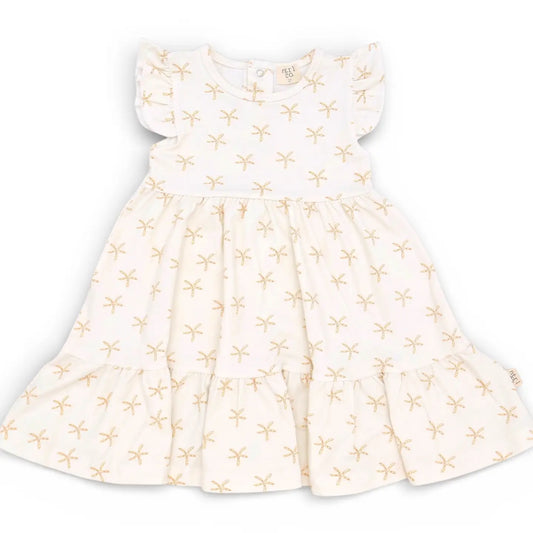 Barefoot Breeze - Ruffle Sleeve Dress | Starfish Tide Tan