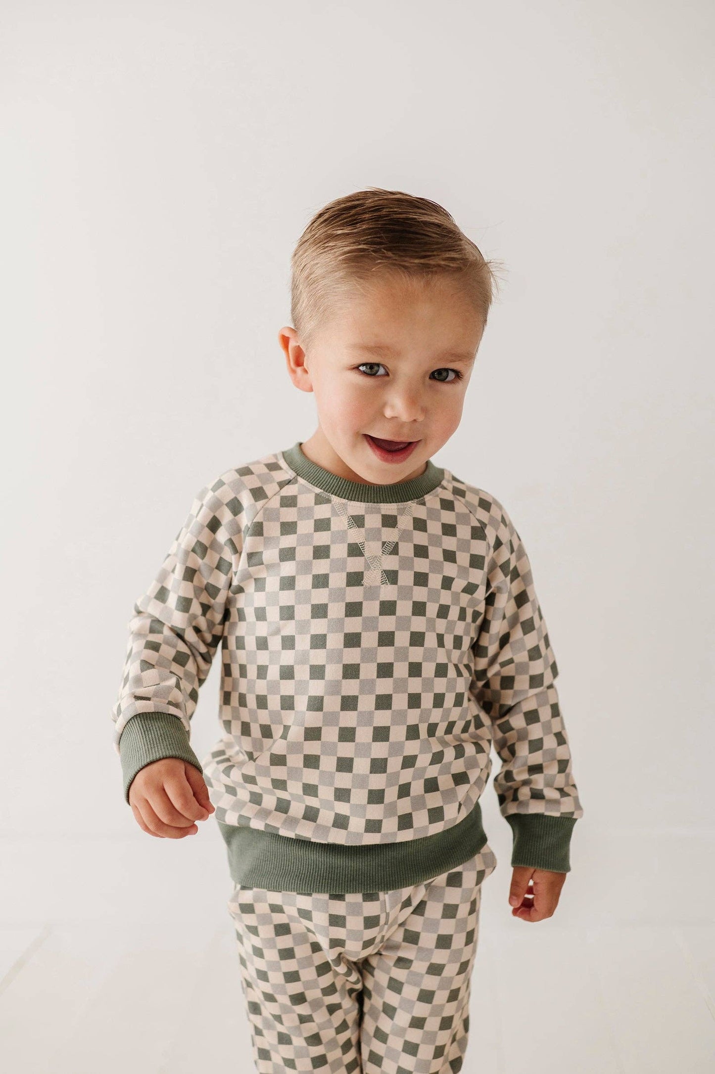 Checkered Sweatshirt - Olive
