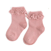 Little Stocking Co. - Blush Pink Lace Midi Sock
