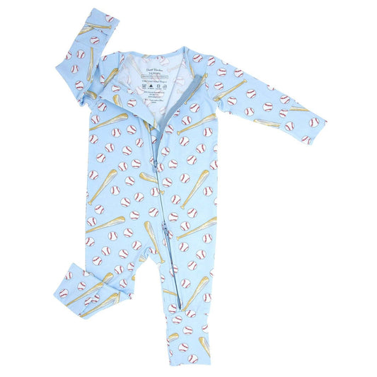 Sweet Bamboo - Convertible Romper - Little Slugger Blue