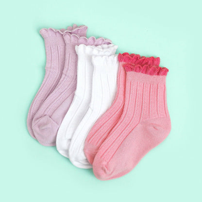 Little Stocking Co. - White Frill Midi Socks