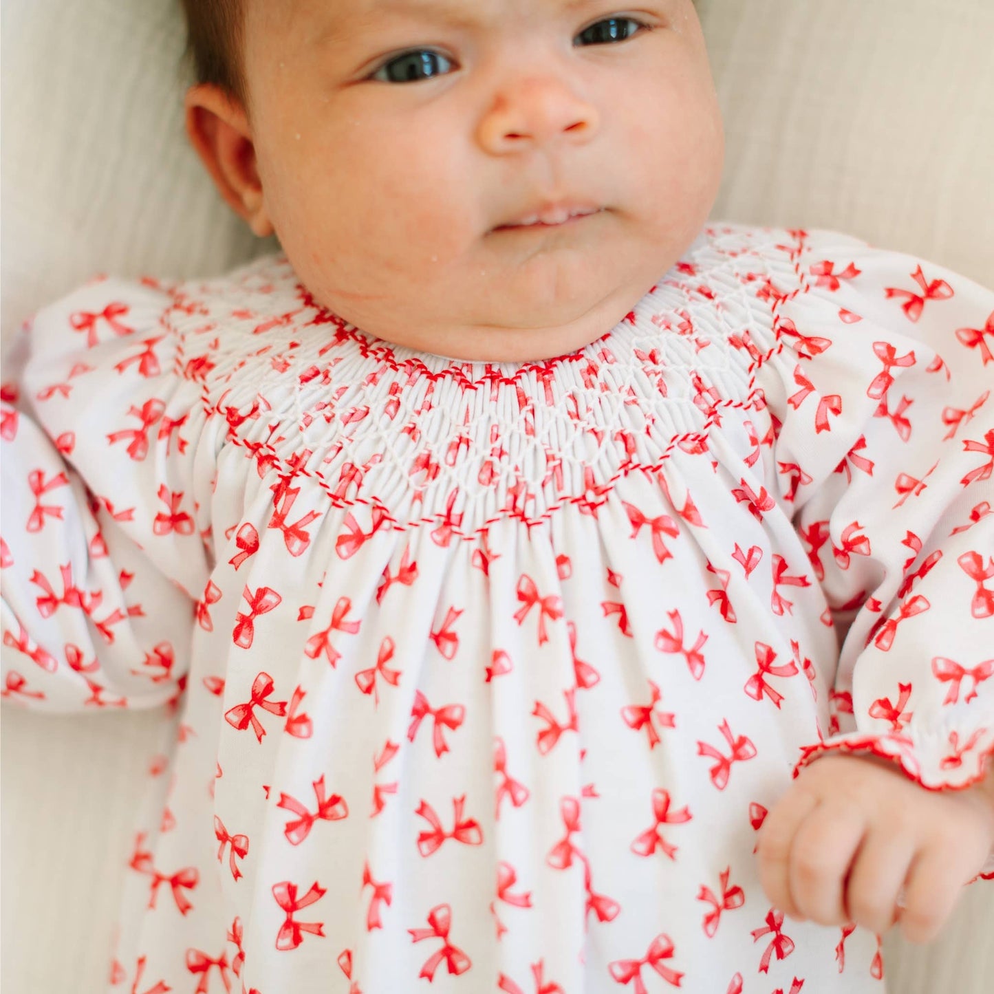 Magnolia Baby - Scarlett Bows Bishop Footie