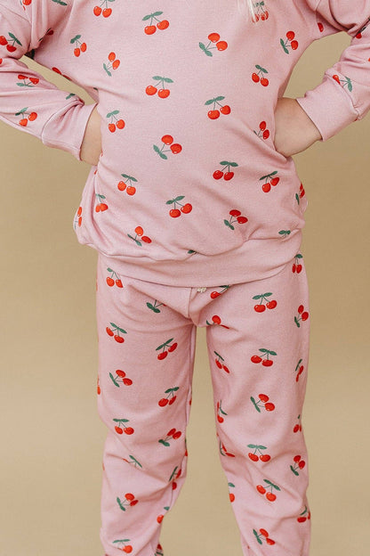 Lucky Panda Kids - Jogger Set | Blush & Cherry