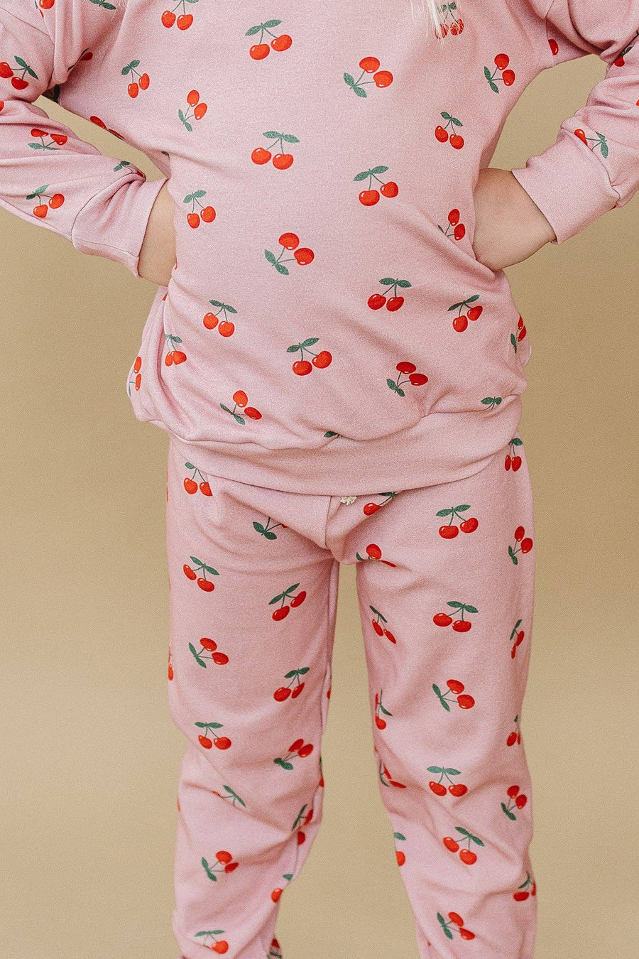 Lucky Panda Kids - Jogger Set | Blush & Cherry