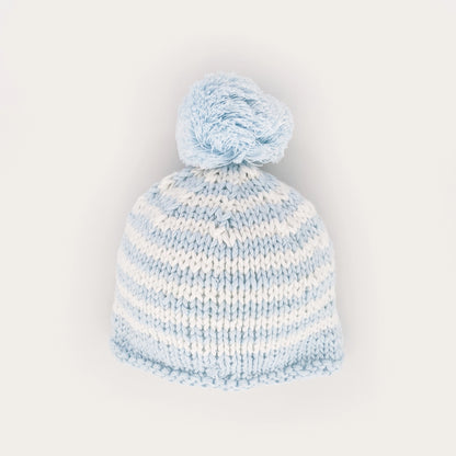 Newborn Baby Blue Pom Pom Beanie Hat