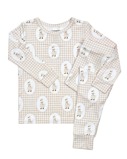 Lucky Panda Kids - Bamboo Two Piece Set | Gingham & Goose
