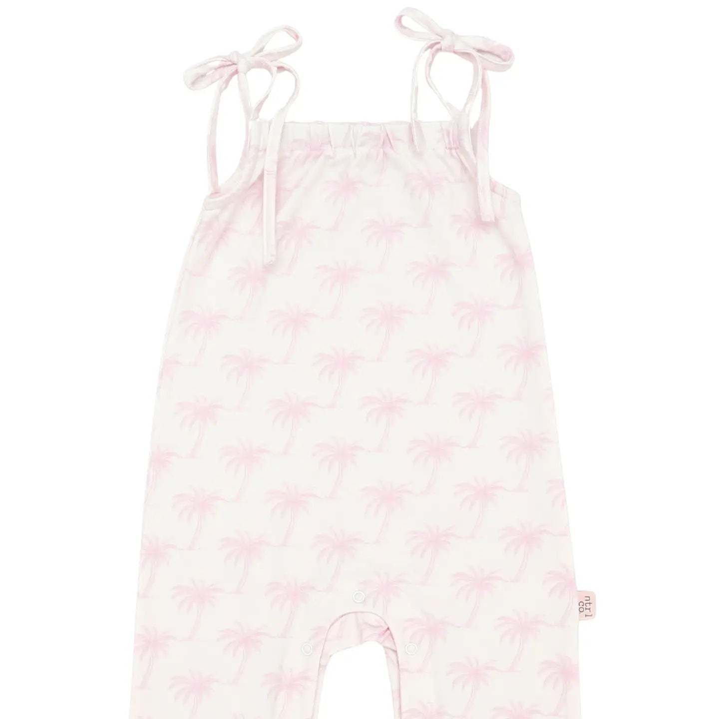 ntrl co. - Tropical Ties Pants Romper | Palm Daze Pink