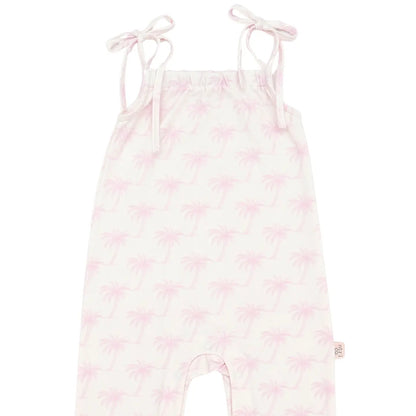 ntrl co. - Tropical Ties Pants Romper | Palm Daze Pink