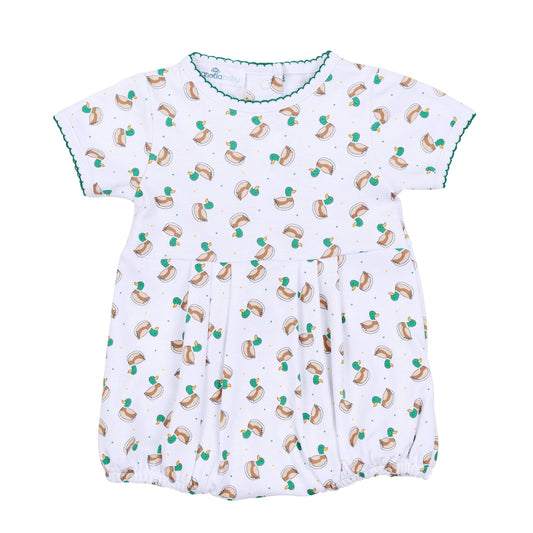Magnolia Baby - Mini Mallard Print Short Sleeve Bubble - Green