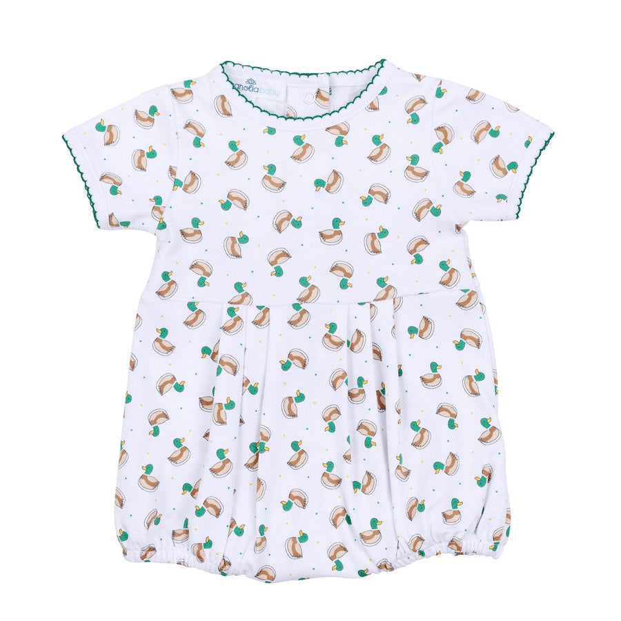 Magnolia Baby - Mini Mallard Print Short Sleeve Bubble - Green