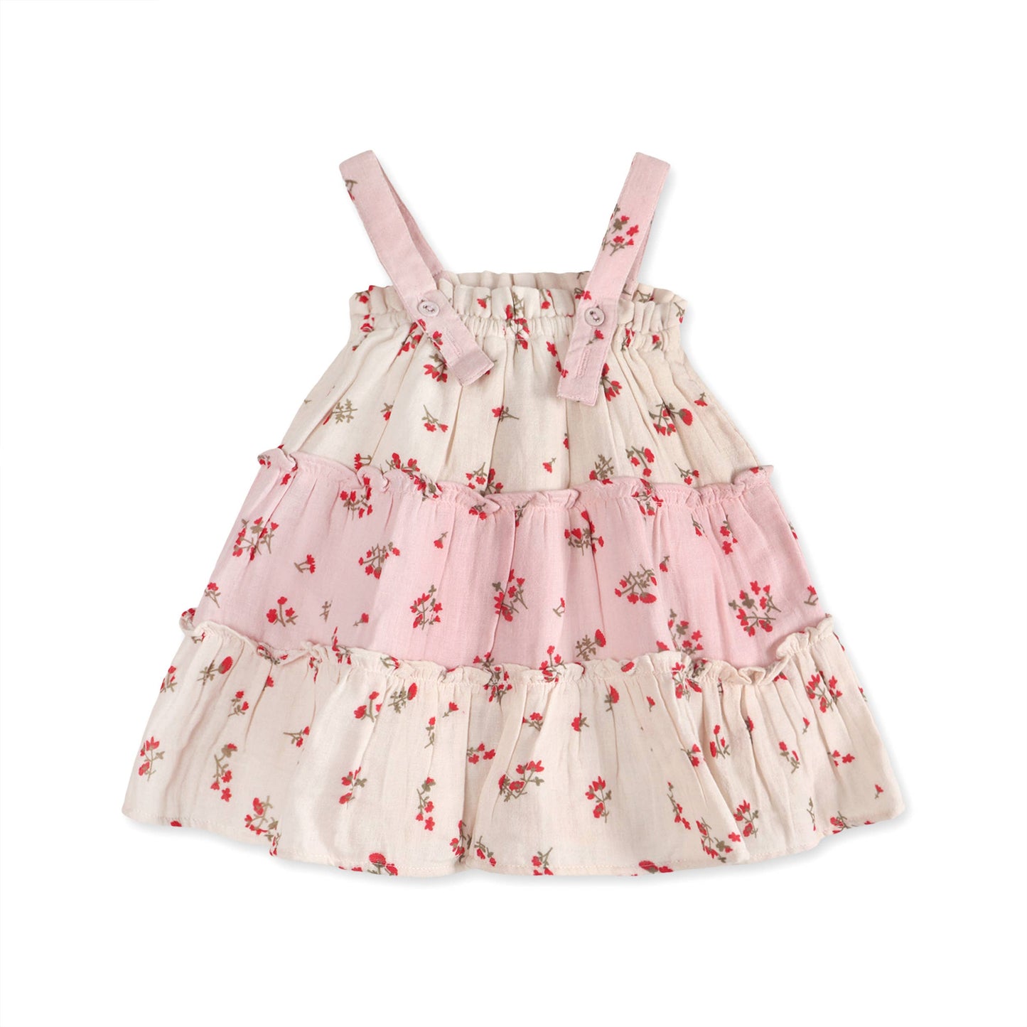 Viverano Organics - Bijou Tiered Floral Baby Dress + Bloomer (Organic)