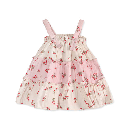 Viverano Organics - Bijou Tiered Floral Baby Dress + Bloomer (Organic)