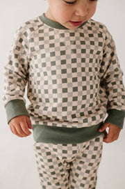Checkered Sweatshirt - Olive