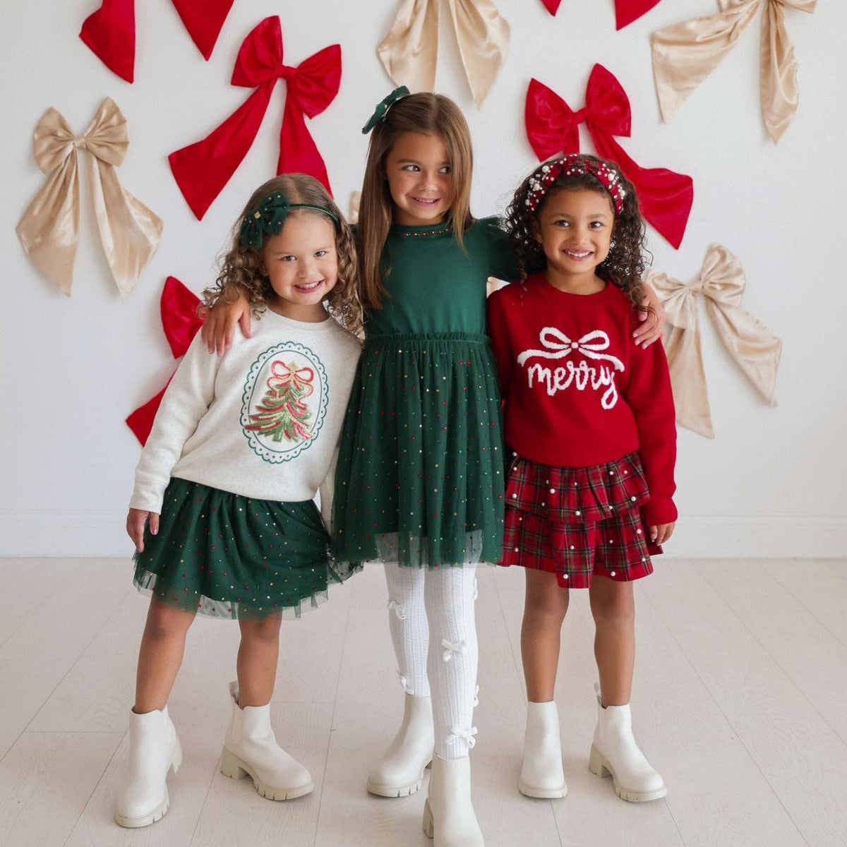 Sweet Wink - Christmas Tartan Pearl Skirt - Kids Clothing - Holiday
