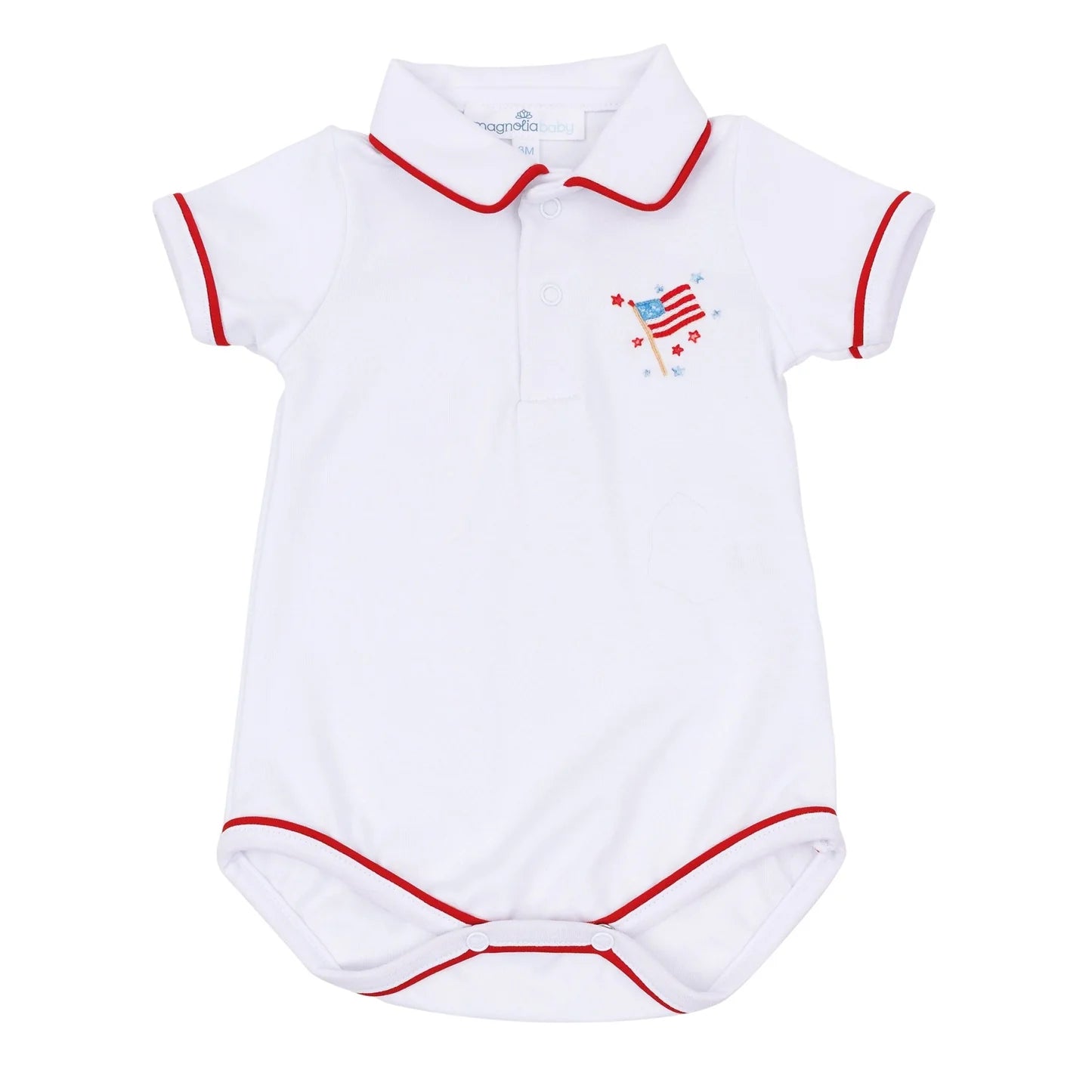 Magnolia Baby - A Sparkly Fourth Polo Style Bodysuit