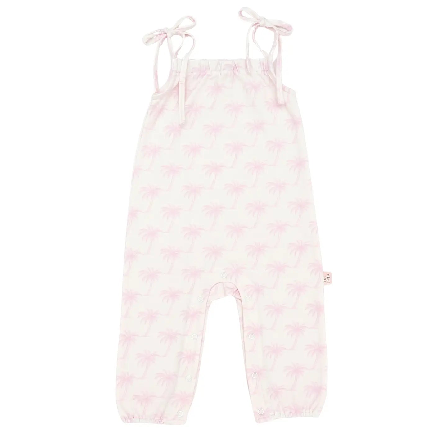 ntrl co. - Tropical Ties Pants Romper | Palm Daze Pink