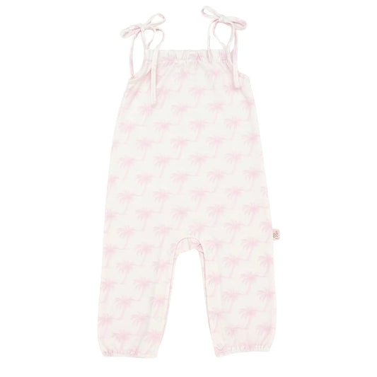 ntrl co. - Tropical Ties Pants Romper | Palm Daze Pink