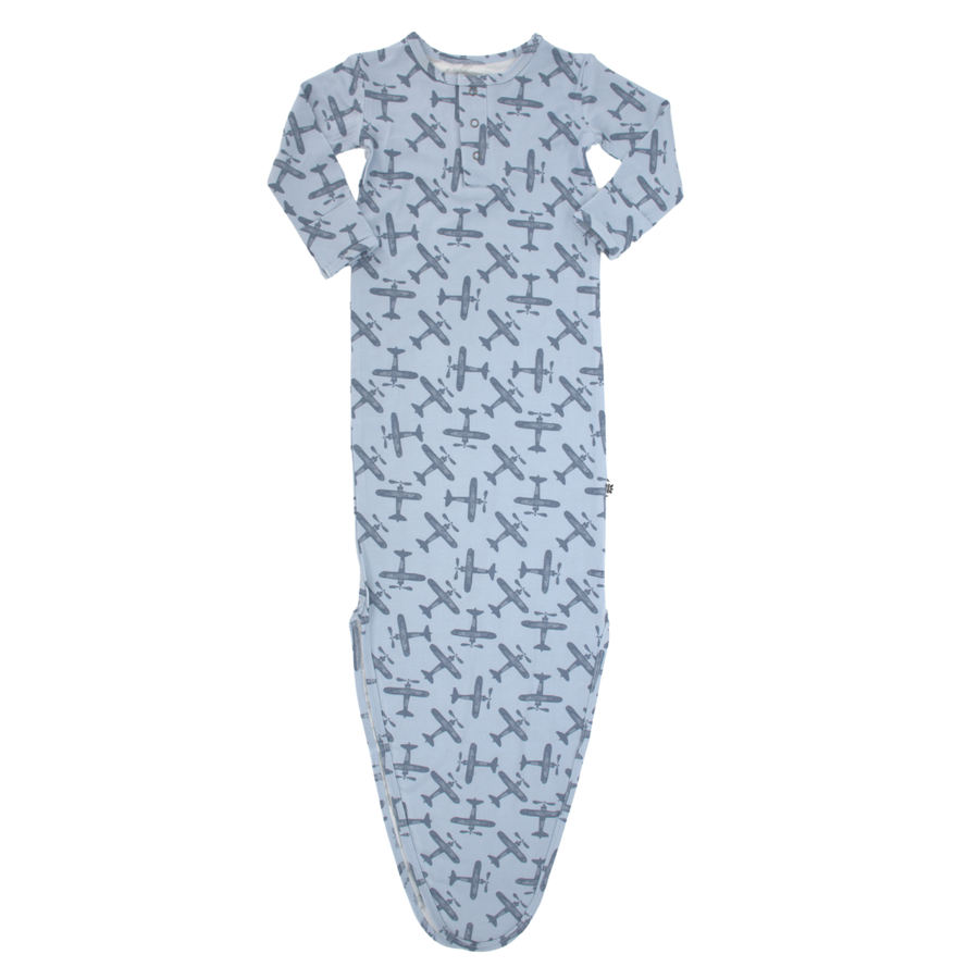 Sweet Bamboo - Knotted Gown - Blue Airplane