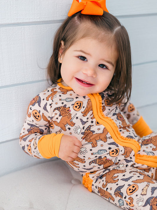 Poppy Kids Co - Howl-O-Ween Ruffle Romper