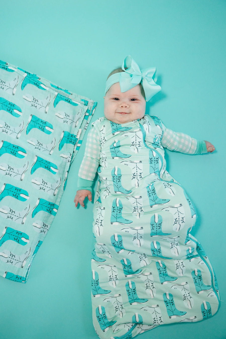 Poppy Kids Co - Green Boots Bamboo Sleep Sack