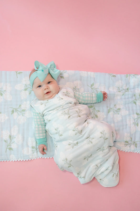 Poppy Kids Co - Blue Hydrangea Bamboo Sleep Sack